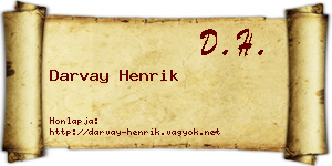 Darvay Henrik névjegykártya